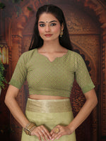 Thumbnail for Astita Organza Mhendi Green Saree