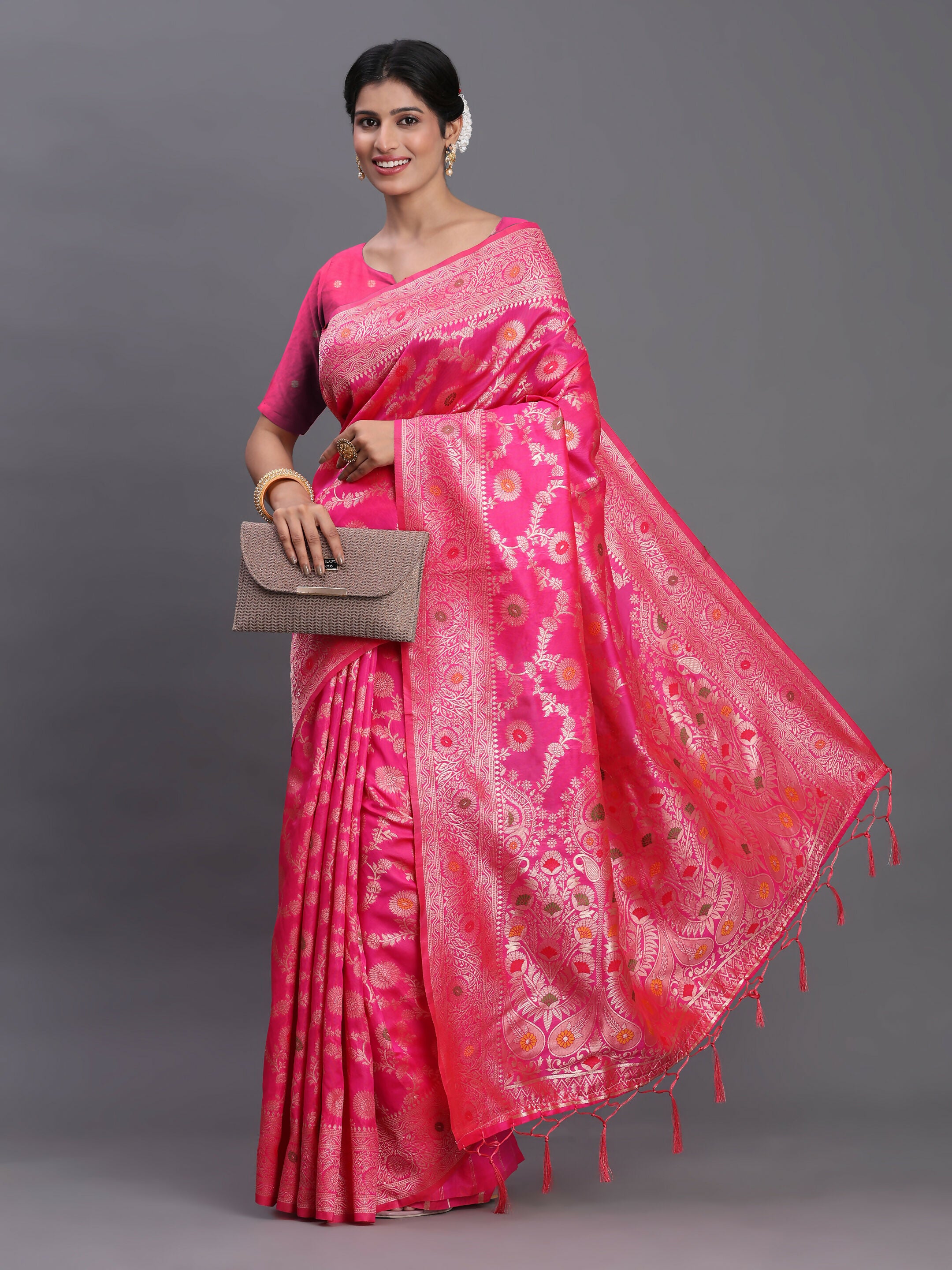 Astita Banarasi Silk Pink Saree