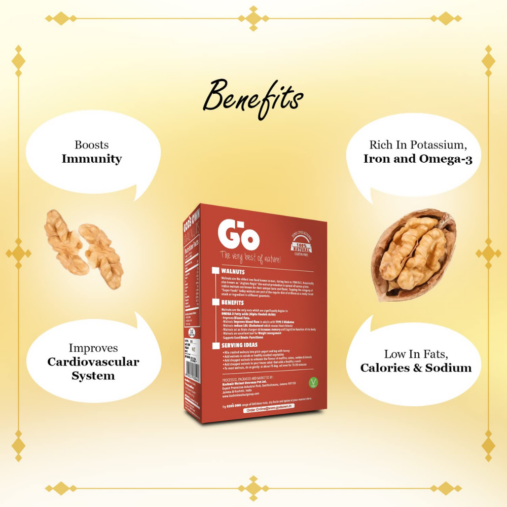 Go Organic Walnuts Kernels Extra Light/Quarters