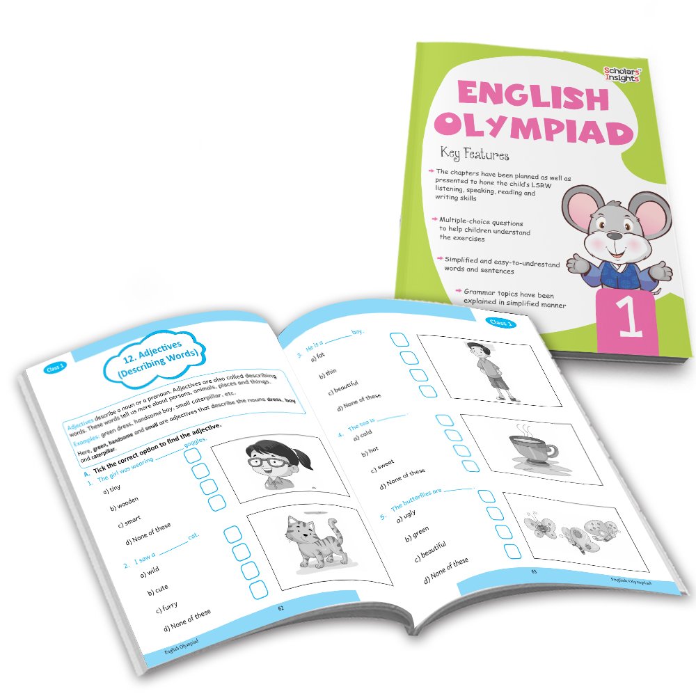 Grade 1 Ultimate English Combo Practice Workbooks Set of 4: Grammar, Writing Skills, Olympiad Prep, and Gear Up English| Ages 6-7 Years
