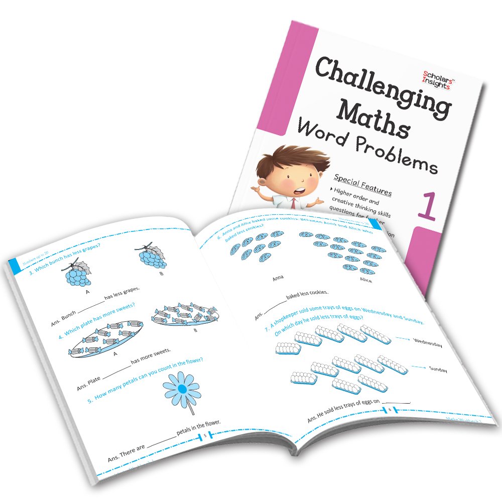 Grade 1 Comprehensive Learning with Mathematics Workbooks Set of 4 Ages 6-7 Years: Gear Up Math, Mental Math, Olympiad, and Challenging Word Problems