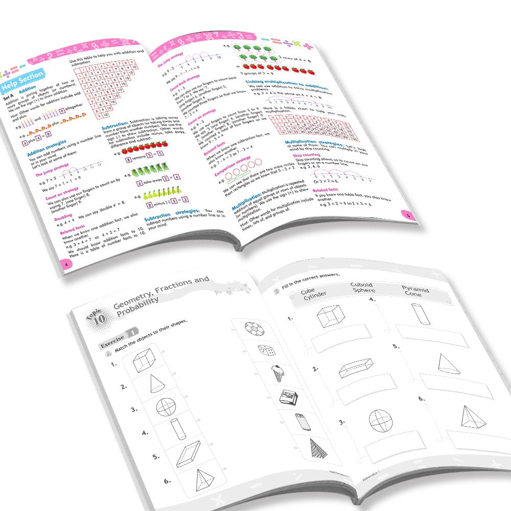 Grade 1 Comprehensive Learning with Mathematics Workbooks Set of 4 Ages 6-7 Years: Gear Up Math, Mental Math, Olympiad, and Challenging Word Problems