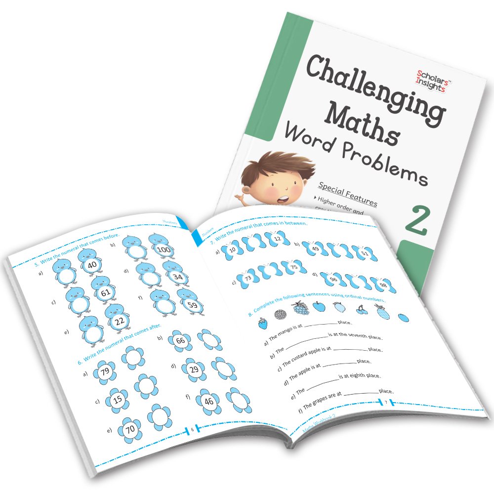 Grade 2 Comprehensive Learning with Mathematics Workbooks Set of 4 Ages 7-8 Years: Gear Up Math, Mental Math, Olympiad, and Challenging Word Problems