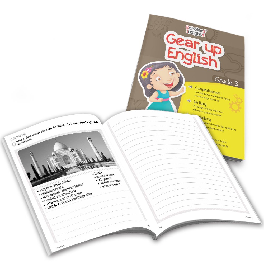 Grade 3 Ultimate English Combo Practice Workbooks Set of 4: Grammar, Writing Skills, Olympiad Prep, and Gear Up English| Ages 8-9 Years