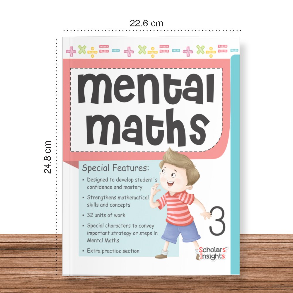 Grade 3 Comprehensive Learning with Mathematics Workbooks Set of 4 Ages 8-9 Years: Gear Up Math, Mental Math, Olympiad, and Challenging Word Problems - Distacart