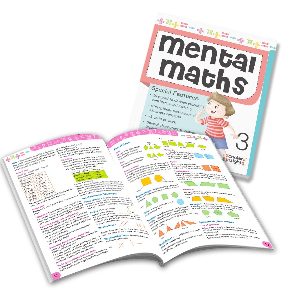Grade 3 Comprehensive Learning with Mathematics Workbooks Set of 4 Ages 8-9 Years: Gear Up Math, Mental Math, Olympiad, and Challenging Word Problems