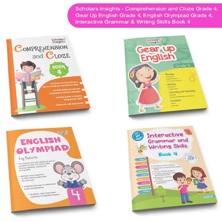 Grade 4 Ultimate English Combo Practice Workbooks Set of 4: NEP Based Interactive Grammar & Writing Skills, Olympiad Prep| Ages 8-10 Years - Distacart