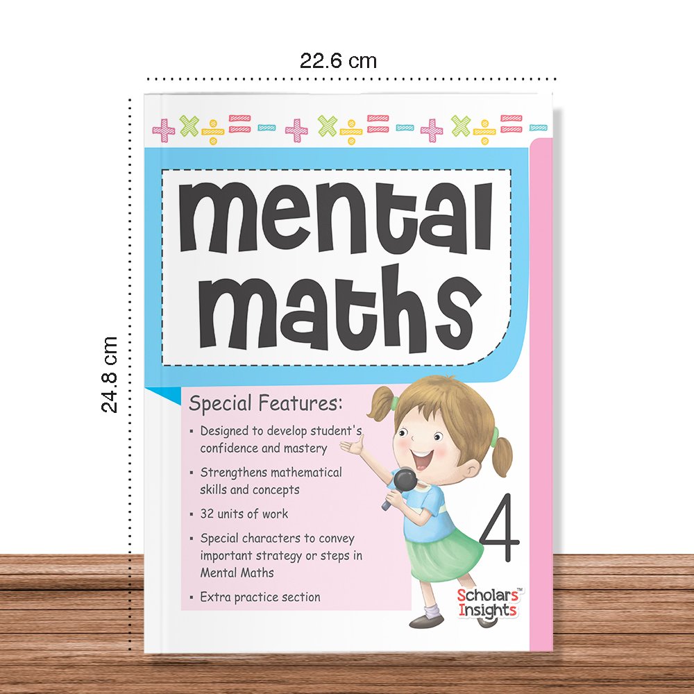Grade 4 Comprehensive Learning with Mathematics Workbooks Set of 4 Ages 9-10 Years: Gear Up Math, Mental Math, Olympiad, and Challenging Word Problems - Distacart