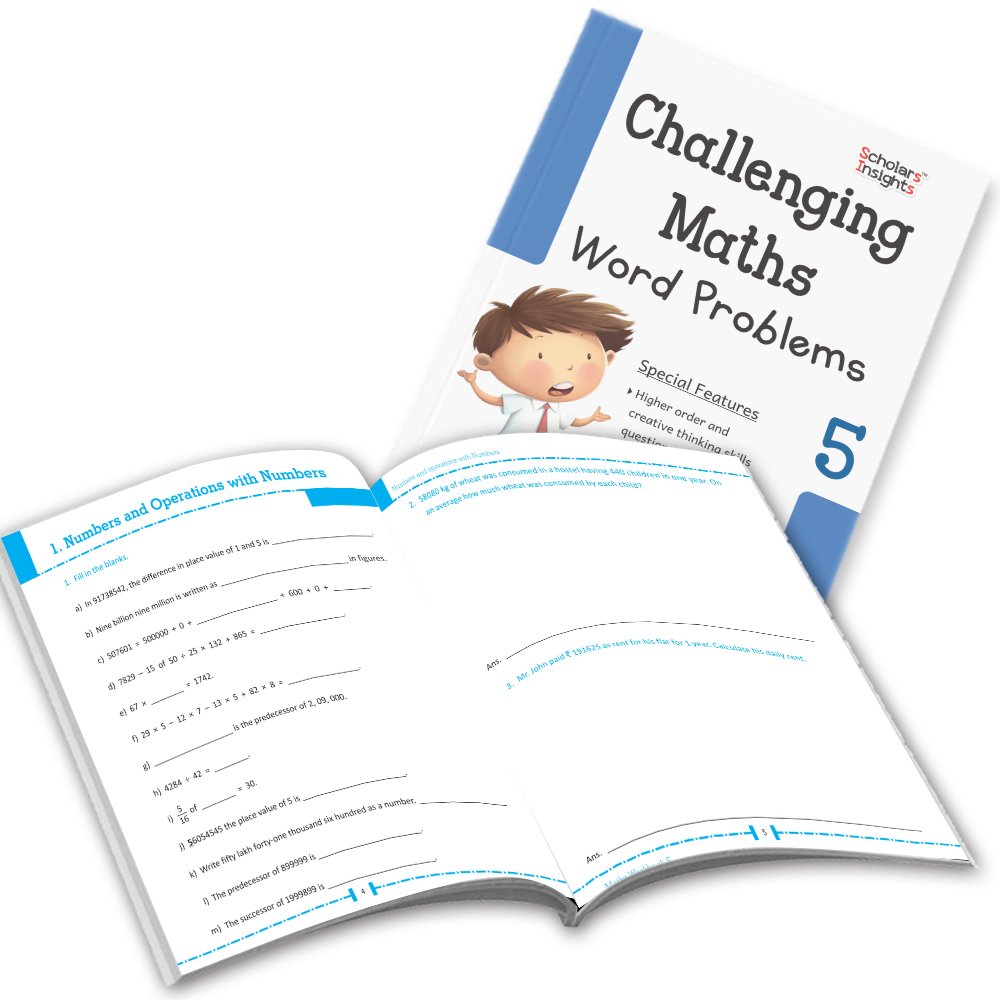 Grade 5 Comprehensive Learning with Mathematics Workbooks Set of 4 Ages 10-11 Years: Gear Up Math, Mental Math, Olympiad,Challenging Word Problems
