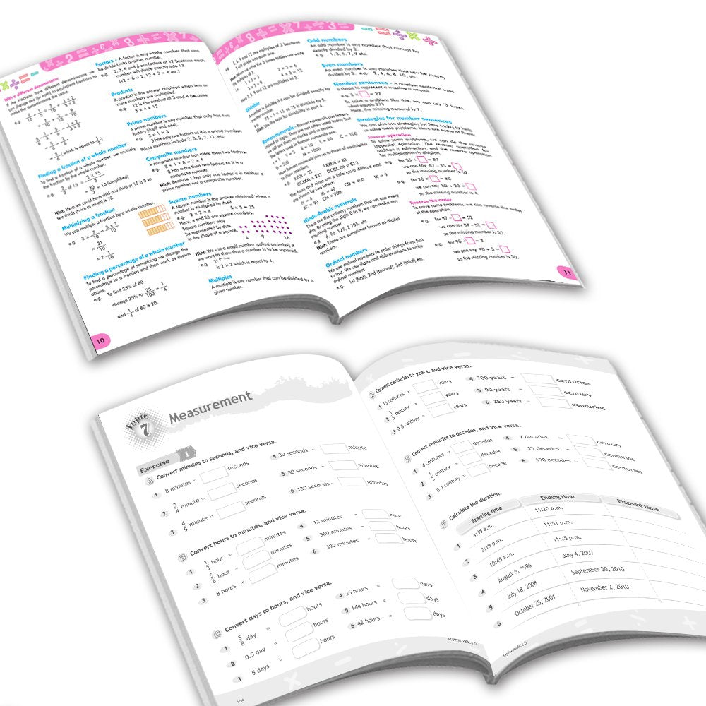 Grade 5 Comprehensive Learning with Mathematics Workbooks Set of 4 Ages 10-11 Years: Gear Up Math, Mental Math, Olympiad,Challenging Word Problems