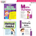 Thumbnail for Grade 6 Comprehensive Learning with Mathematics Workbooks Set of 4 Ages 11-12 Years: Gear Up Math, Mental Math, Olympiad, Challenging Word Problems