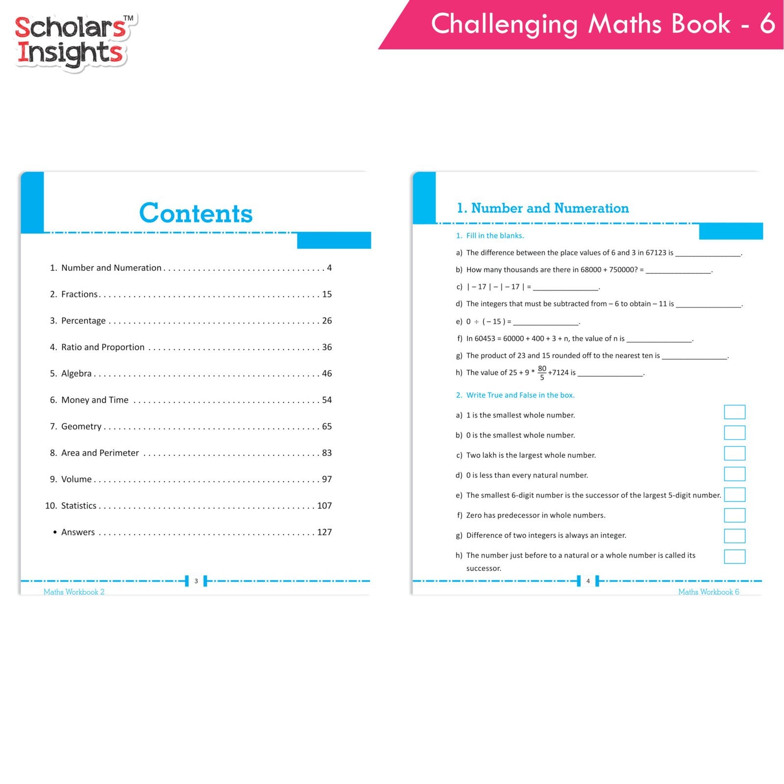 Grade 6 Comprehensive Learning with Mathematics Workbooks Set of 4 Ages 11-12 Years: Gear Up Math, Mental Math, Olympiad, Challenging Word Problems
