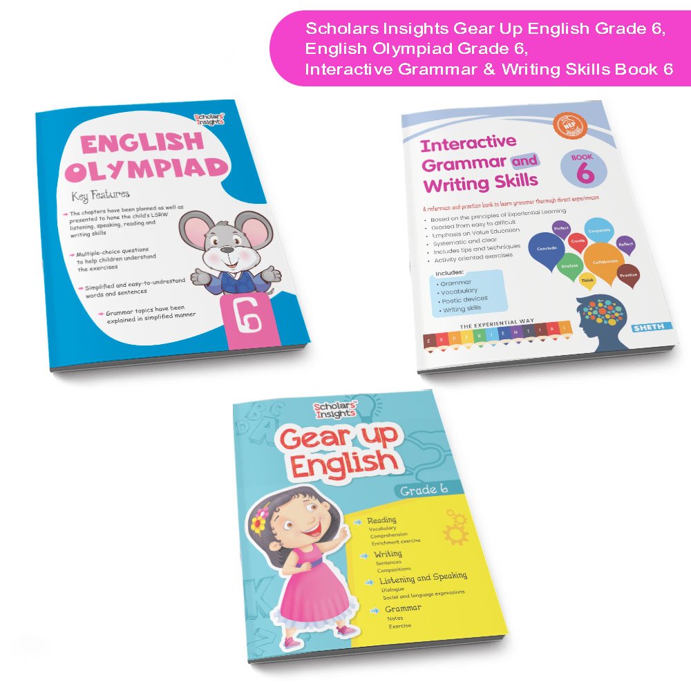 Grade 6 Ultimate English Combo Practice Workbooks Set of 3: NEP based Grammar, Writing Skills, Olympiad Prep, and Gear Up English| Ages 11-12 Years - Distacart