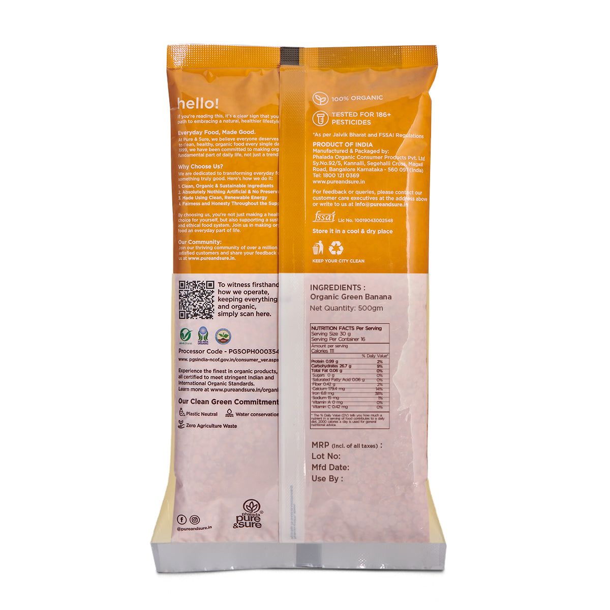 Pure & Sure Organic Green Banana Flour - Distacart