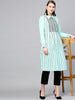Yufta Green & Black Striped Tunic - Distacart