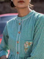 Thumbnail for Yufta Green Checked Dress