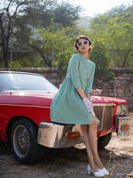 Thumbnail for Yufta Green Checked Dress