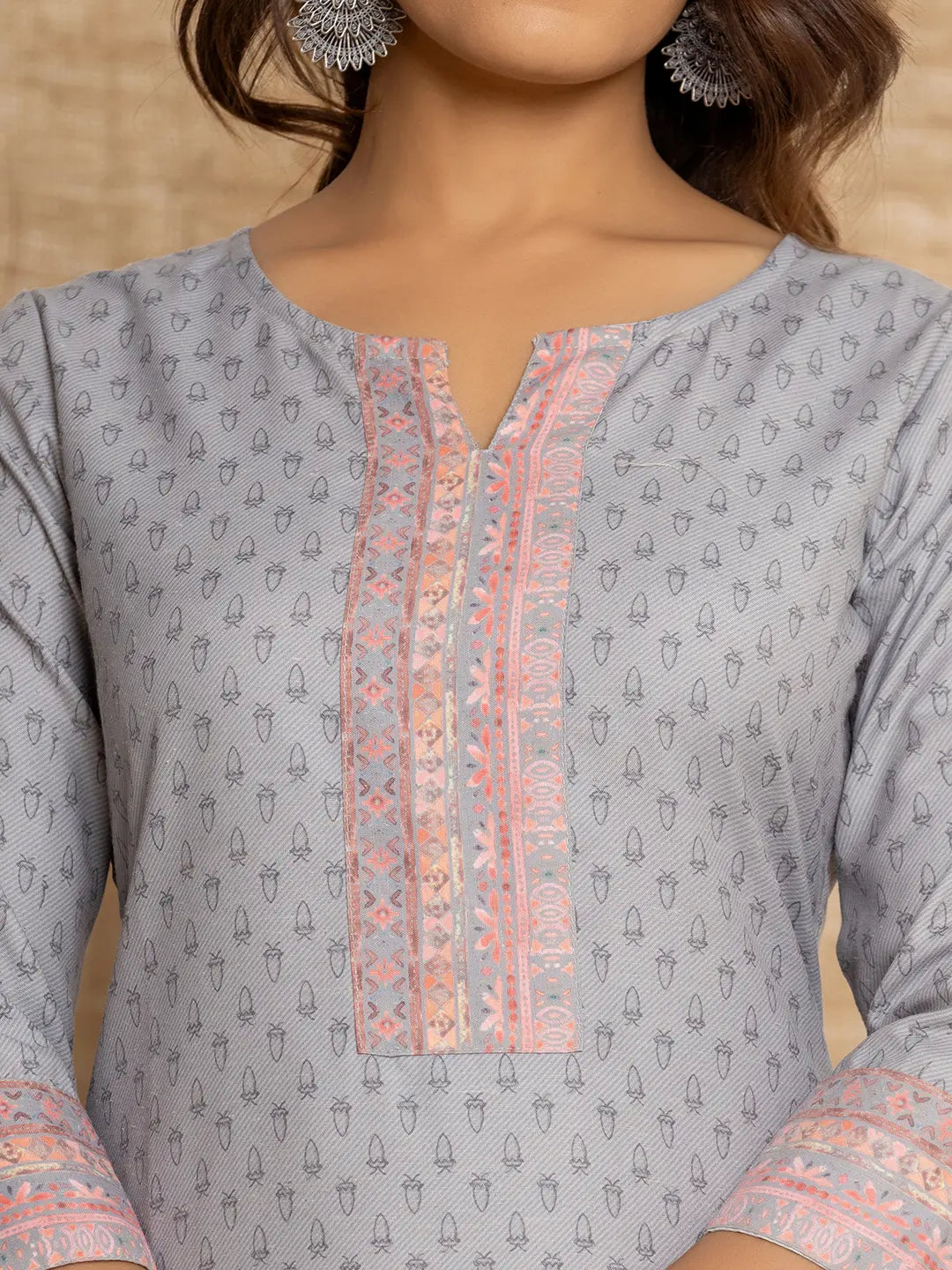 Yufta Green Cotton A-Line Kurta With Digital Print
