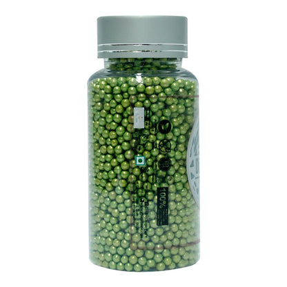 confect green disco balls sprinkles 3 mm 120 gms