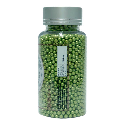 confect green disco balls sprinkles 4 mm 120 gms