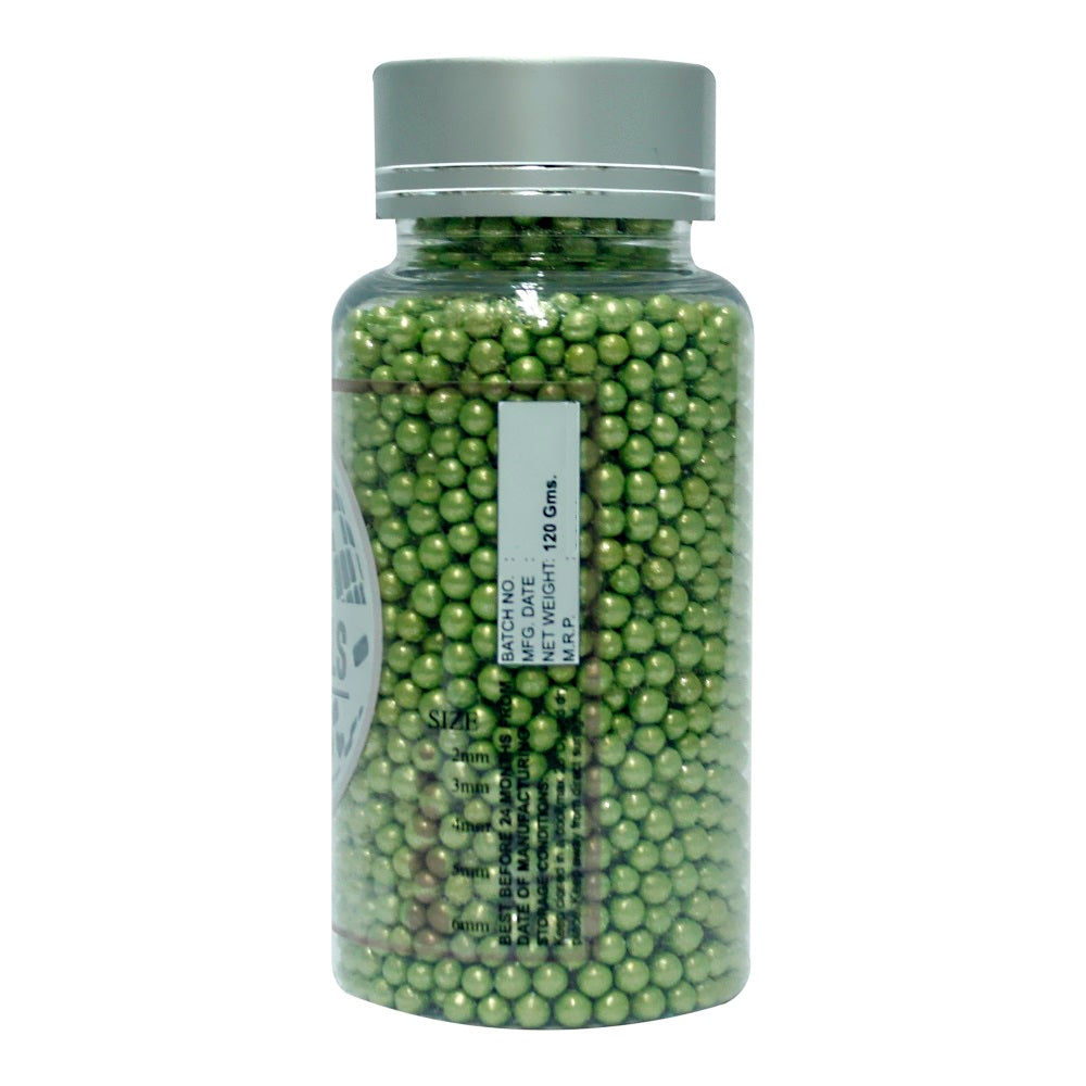 confect green disco balls sprinkles 5 mm 120 gms