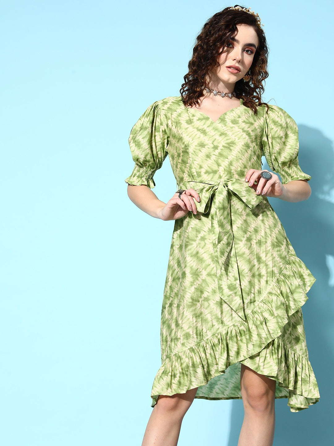 Yufta Green Midi Dress - Distacart