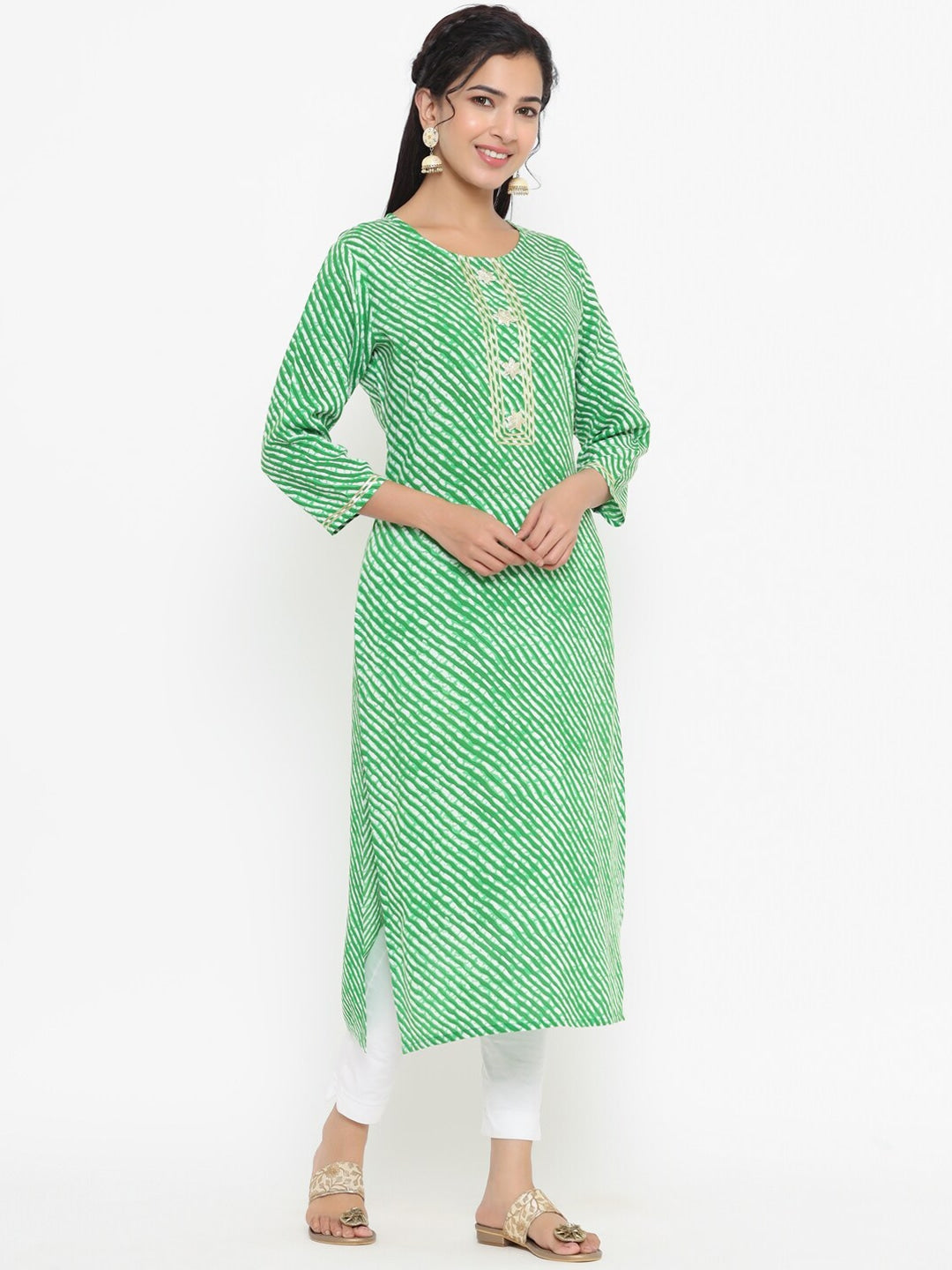 Yufta Green Printed Kurta - Distacart