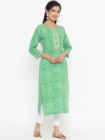 Thumbnail for Yufta Green Printed Kurta - Distacart