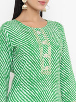 Thumbnail for Yufta Green Printed Kurta - Distacart
