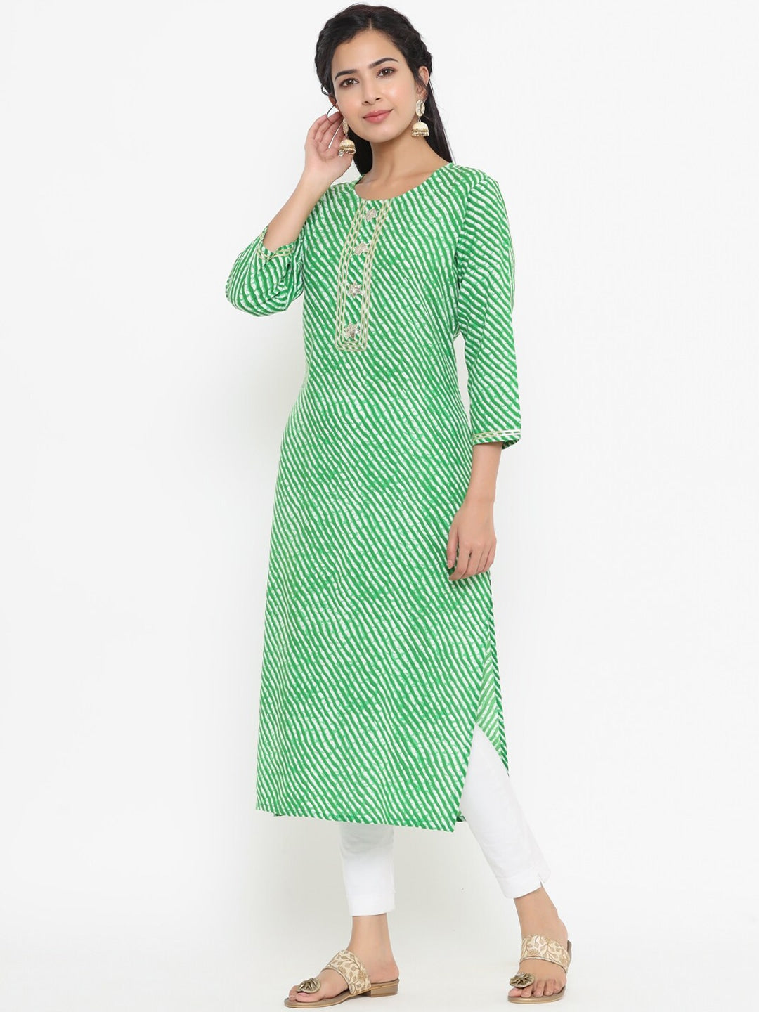 Yufta Green Printed Kurta - Distacart
