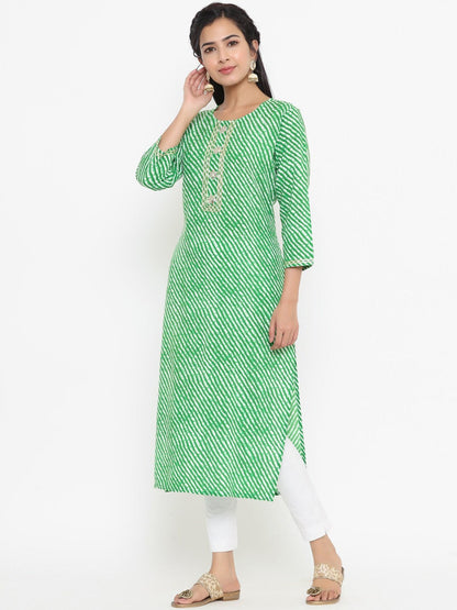 Yufta Green Printed Kurta - Distacart