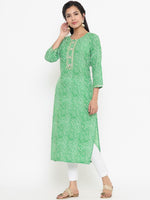 Thumbnail for Yufta Green Printed Kurta - Distacart