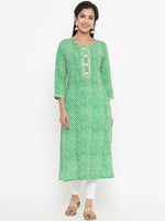 Thumbnail for Yufta Green Printed Kurta - Distacart