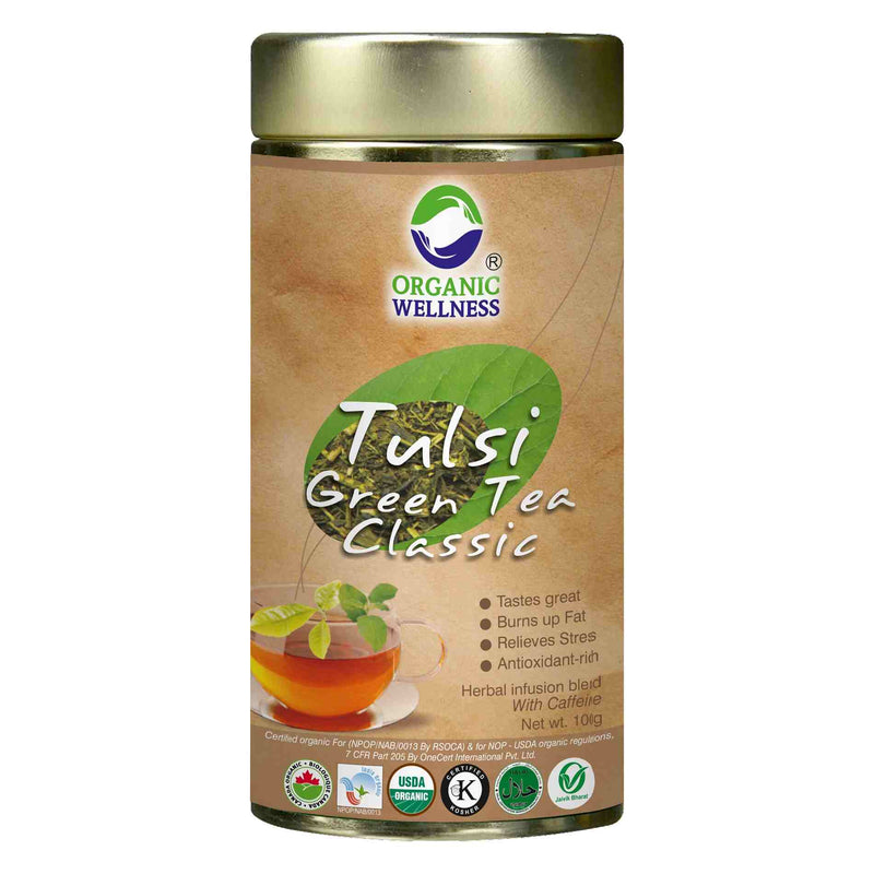Organic Wellness Ow&#39;Real Tulsi Green Tea Classic Tin - Distacart