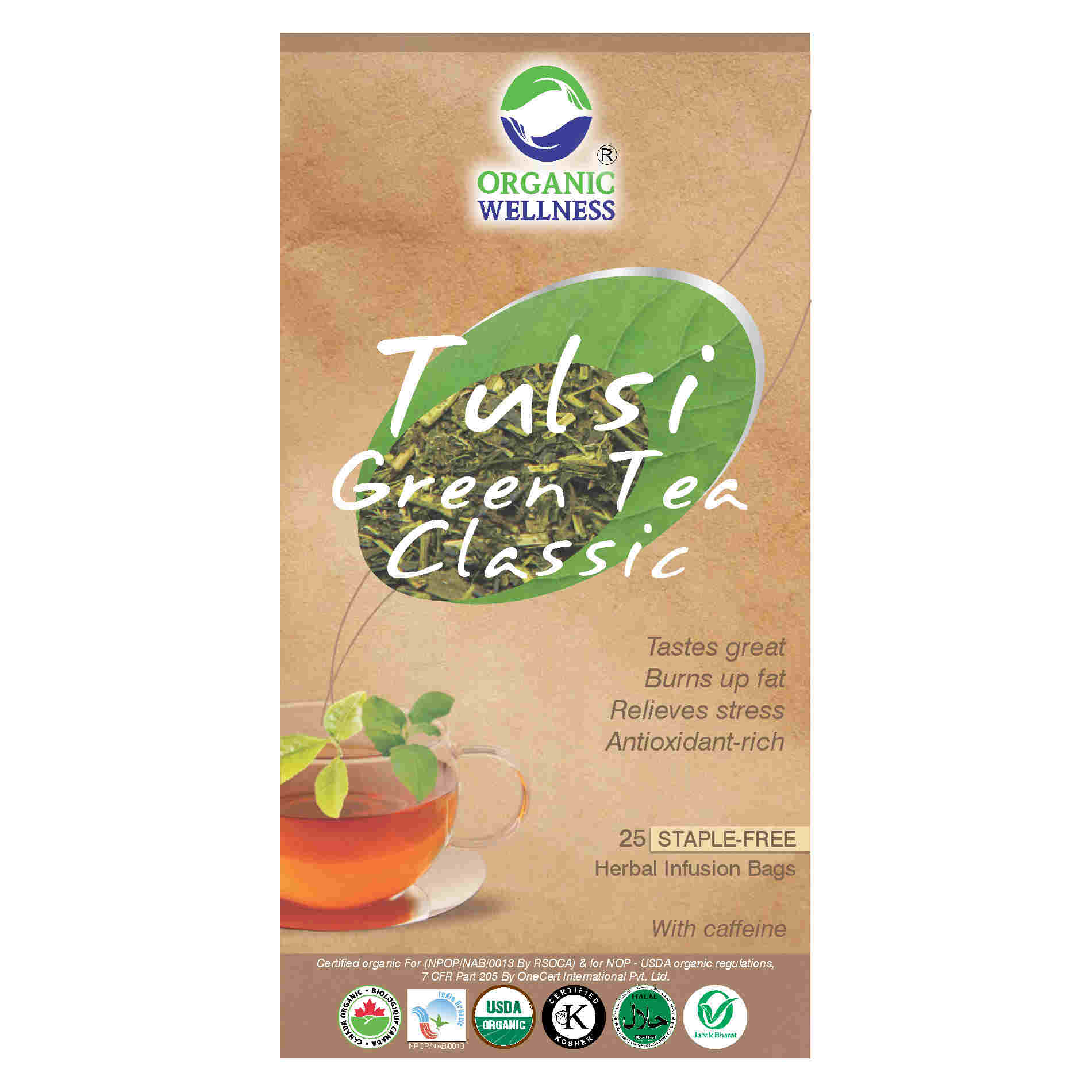 Organic Wellness Ow'real Tulsi Green Tea Classic Teabags - Distacart