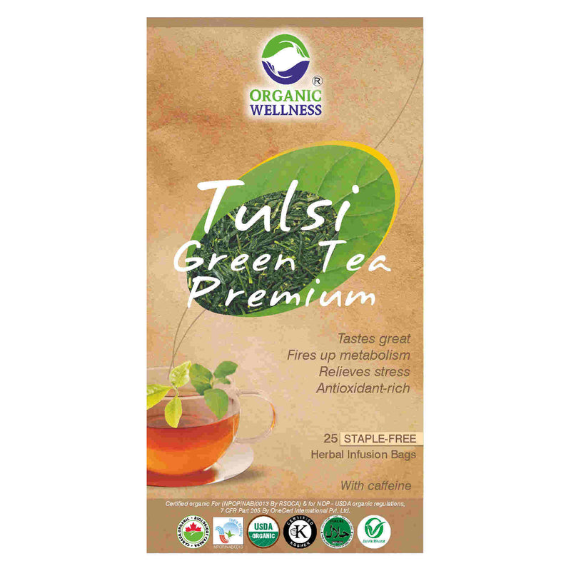Organic Wellness Tulsi Green Tea Premium Teabags - Distacart