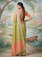 Thumbnail for Anaita Green Tissue Saree With Blouse - Distacart
