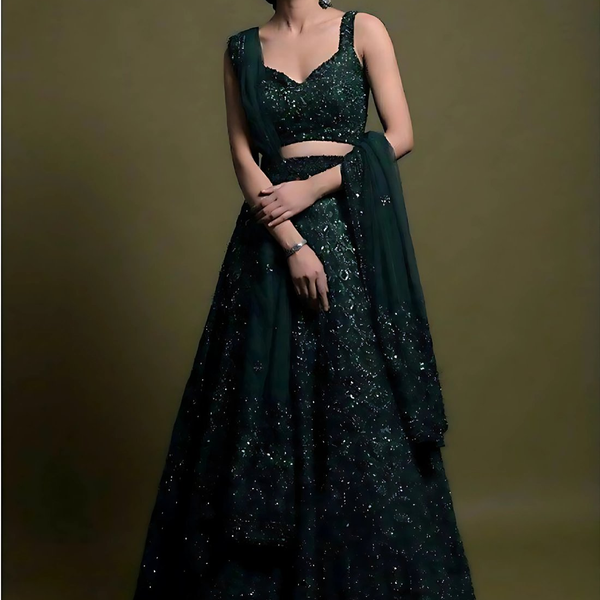 Lehenga Mart Designer Wedding Lehenga Choli For Women - Green - Distacart