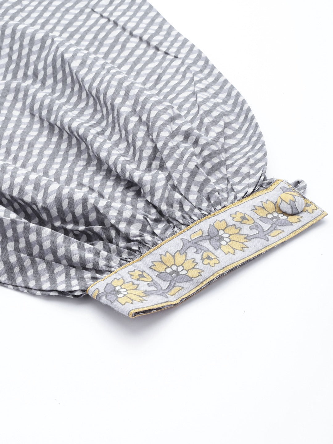 Yufta Grey Floral Printed Kurta Dupatta Set - Distacart