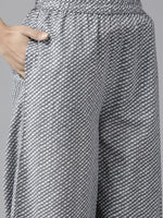 Thumbnail for Yufta Grey Floral Printed Kurta Dupatta Set - Distacart