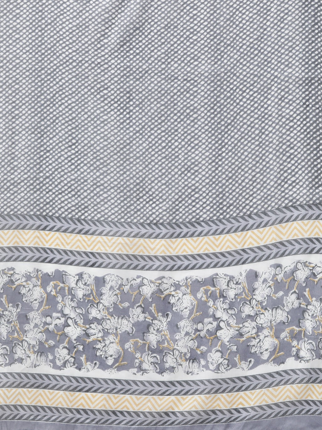 Yufta Grey Floral Printed Kurta Dupatta Set - Distacart