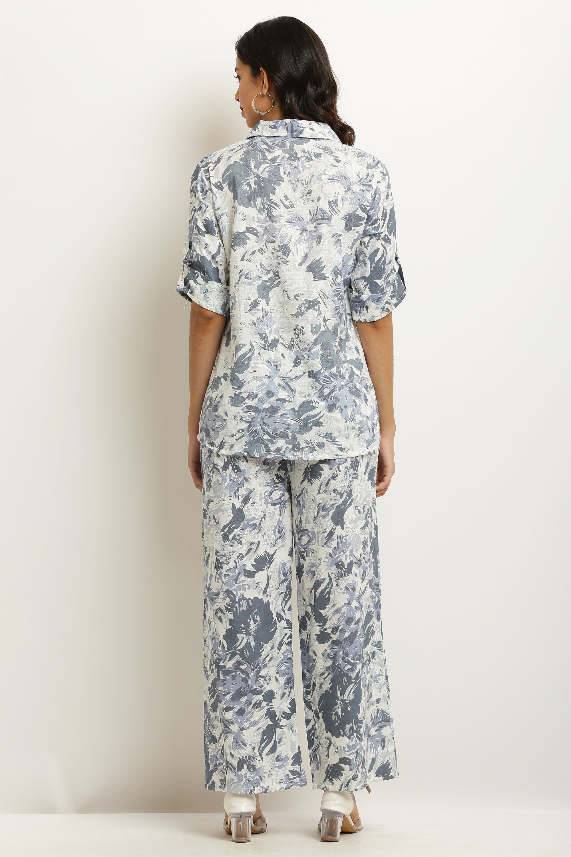 PAVONINE Grey Color Gobhi Printed Cord Set For Women - Distacart