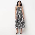 Thumbnail for Pimu Square-Neck Maxi Dress with Graphic Print-Green