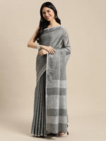 Thumbnail for Anaita Grey Linen Saree With Blouse - Distacart