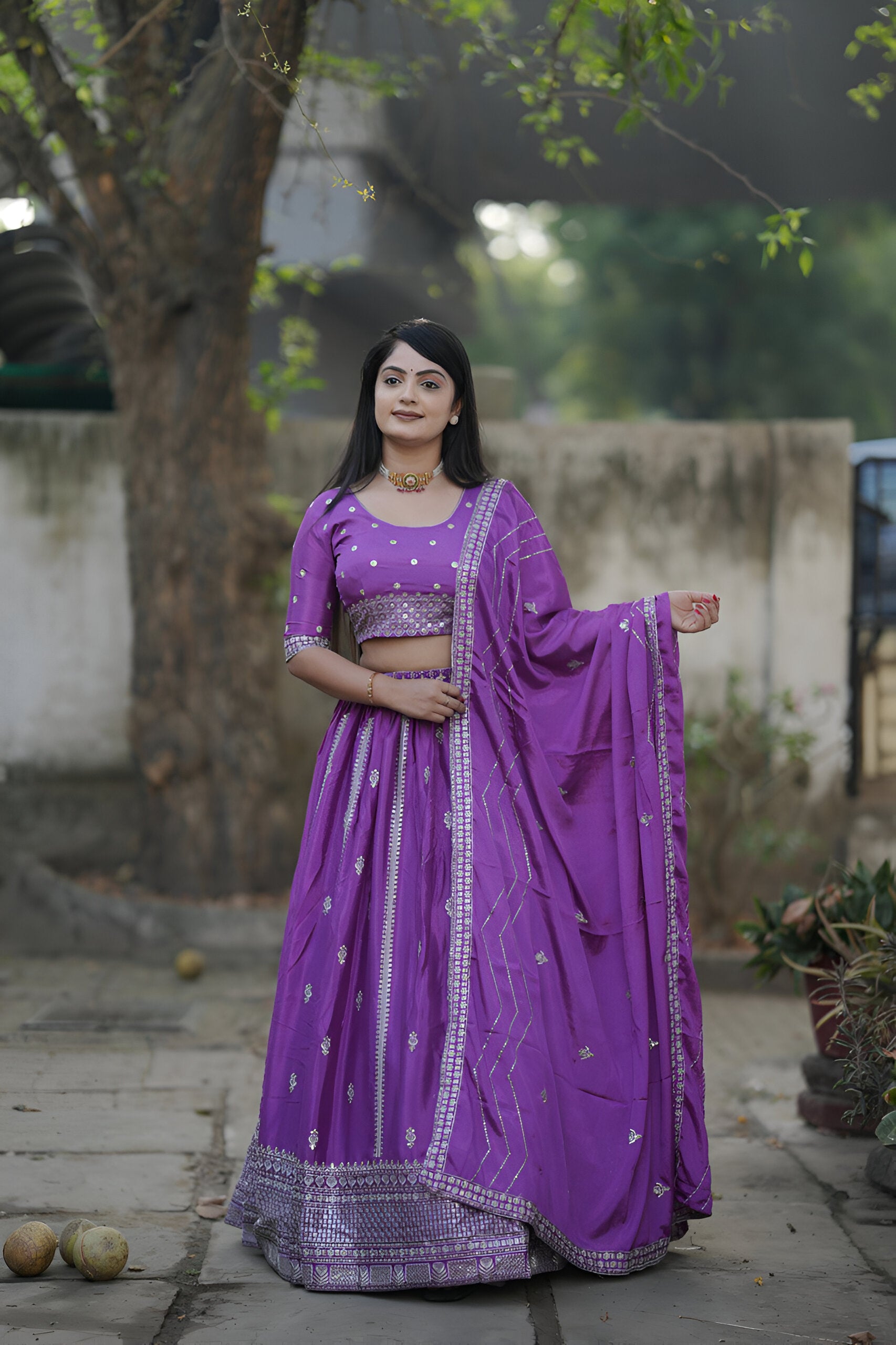 Lehenga Mart Designer Bollywood Style Wedding Lehenga Choli - Purple - Distacart