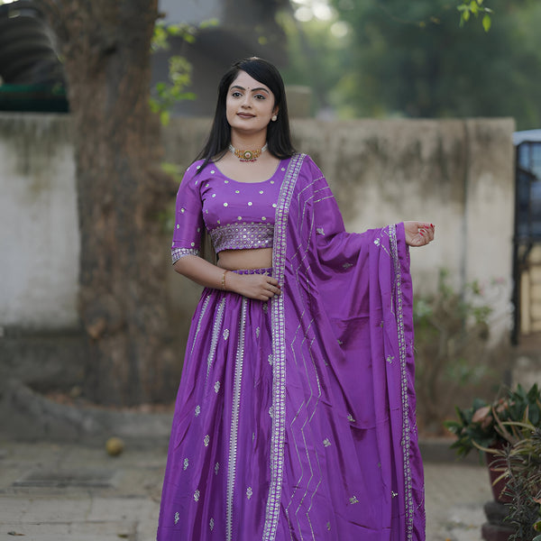 Lehenga Mart Designer Bollywood Style Wedding Lehenga Choli - Purple - Distacart