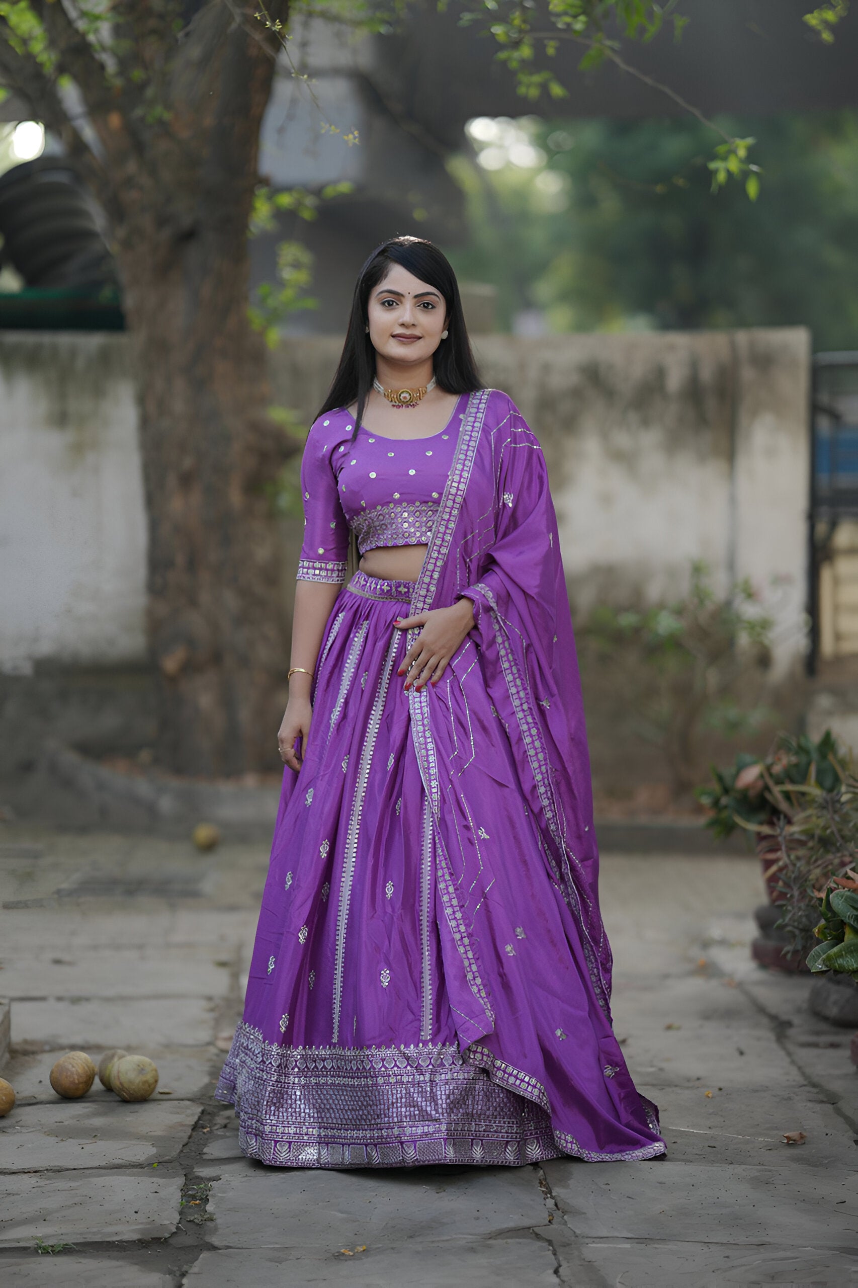 Lehenga Mart Designer Bollywood Style Wedding Lehenga Choli - Purple - Distacart