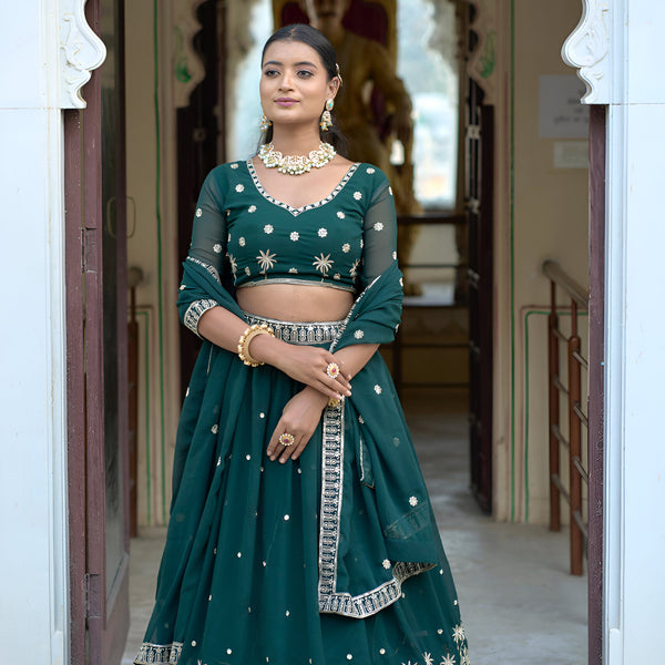 Lehenga Mart Designer Bollywood Style Wedding Lehenga Choli - Green - Distacart