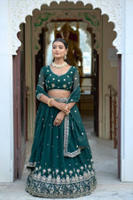 Thumbnail for Lehenga Mart Designer Bollywood Style Wedding Lehenga Choli - Green - Distacart
