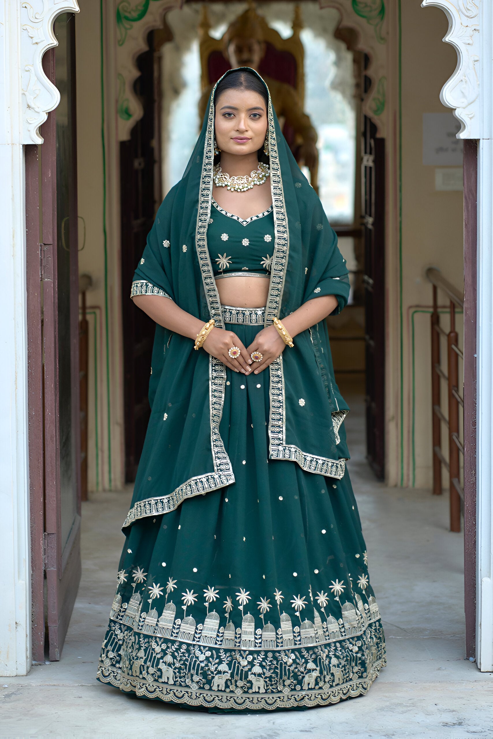 Lehenga Mart Designer Bollywood Style Wedding Lehenga Choli - Green - Distacart